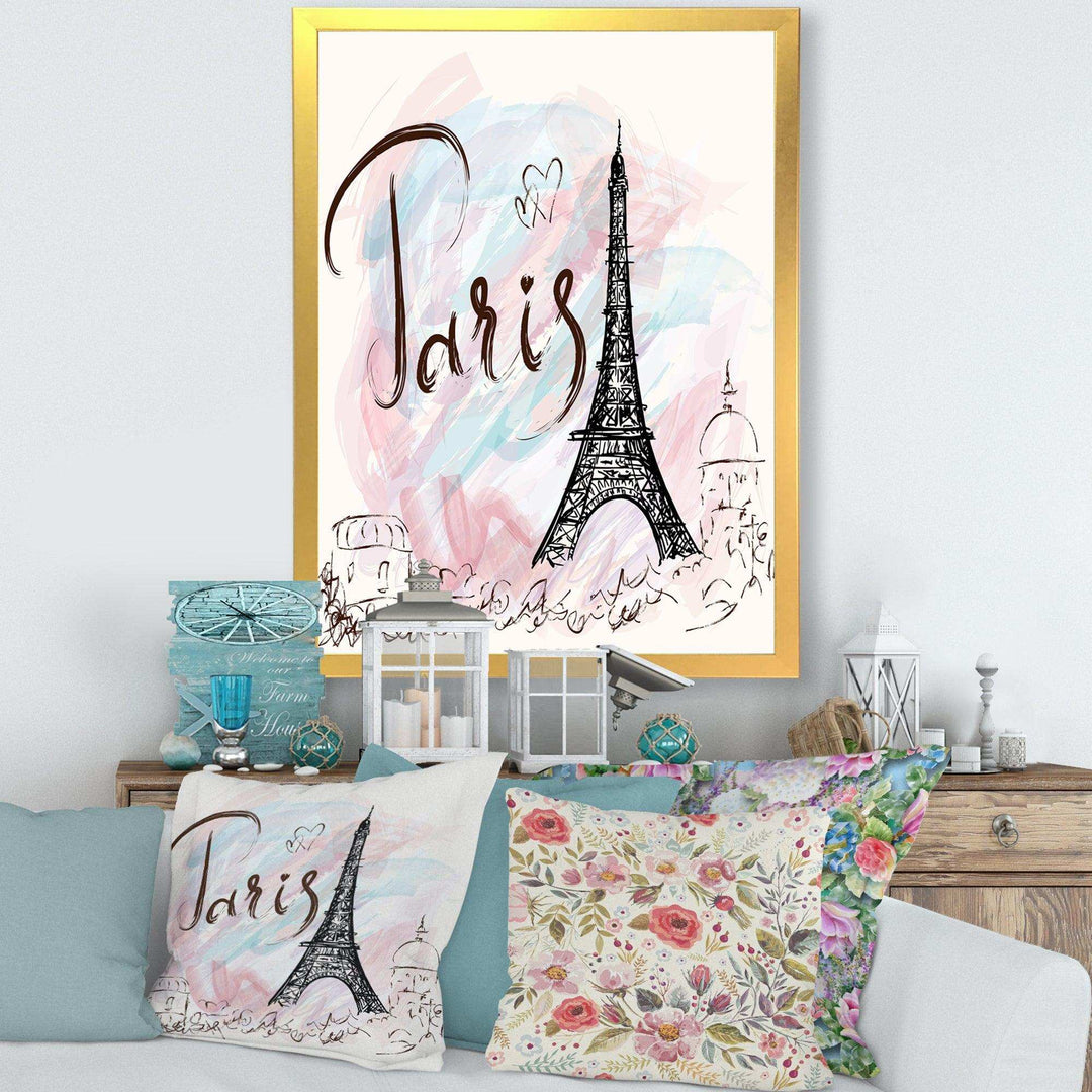 with Paris Eiffel Tower - French Country Living Room Wall Decor