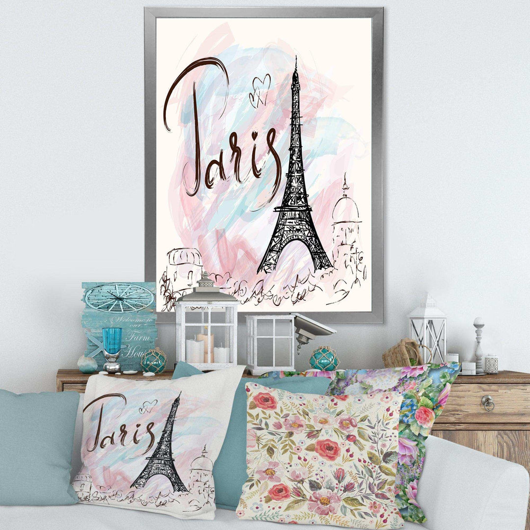 with Paris Eiffel Tower - French Country Living Room Wall Decor