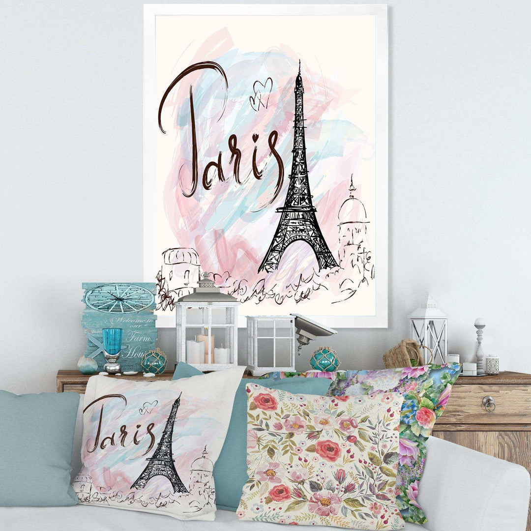 with Paris Eiffel Tower - French Country Living Room Wall Decor