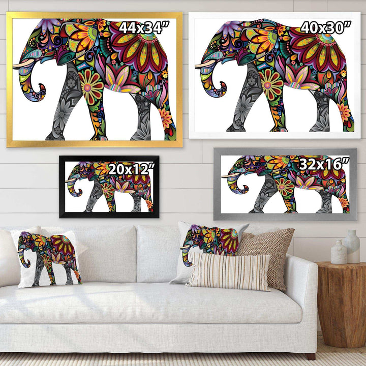Yellow Cheerful Elephant - Traditional Canvas Wall Art