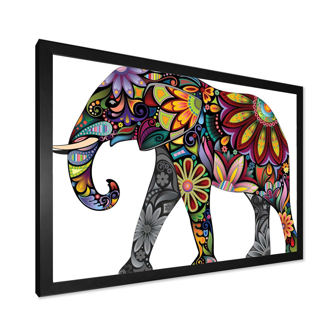 Yellow Cheerful Elephant - Traditional Canvas Wall Art