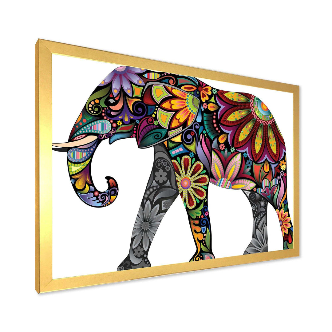 Yellow Cheerful Elephant - Traditional Canvas Wall Art