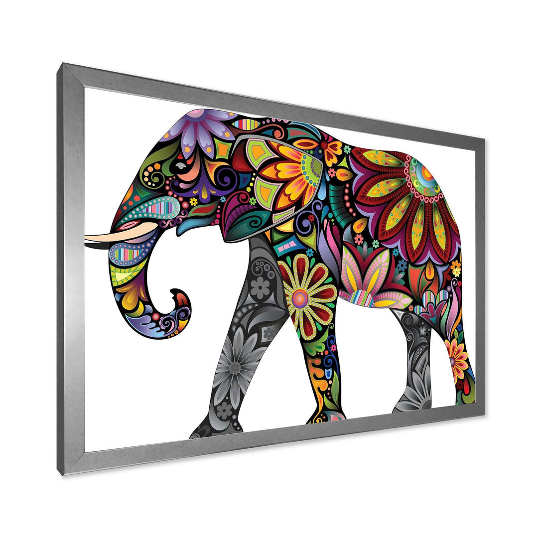 Yellow Cheerful Elephant - Traditional Canvas Wall Art