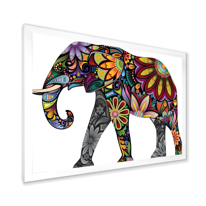 Yellow Cheerful Elephant - Traditional Canvas Wall Art
