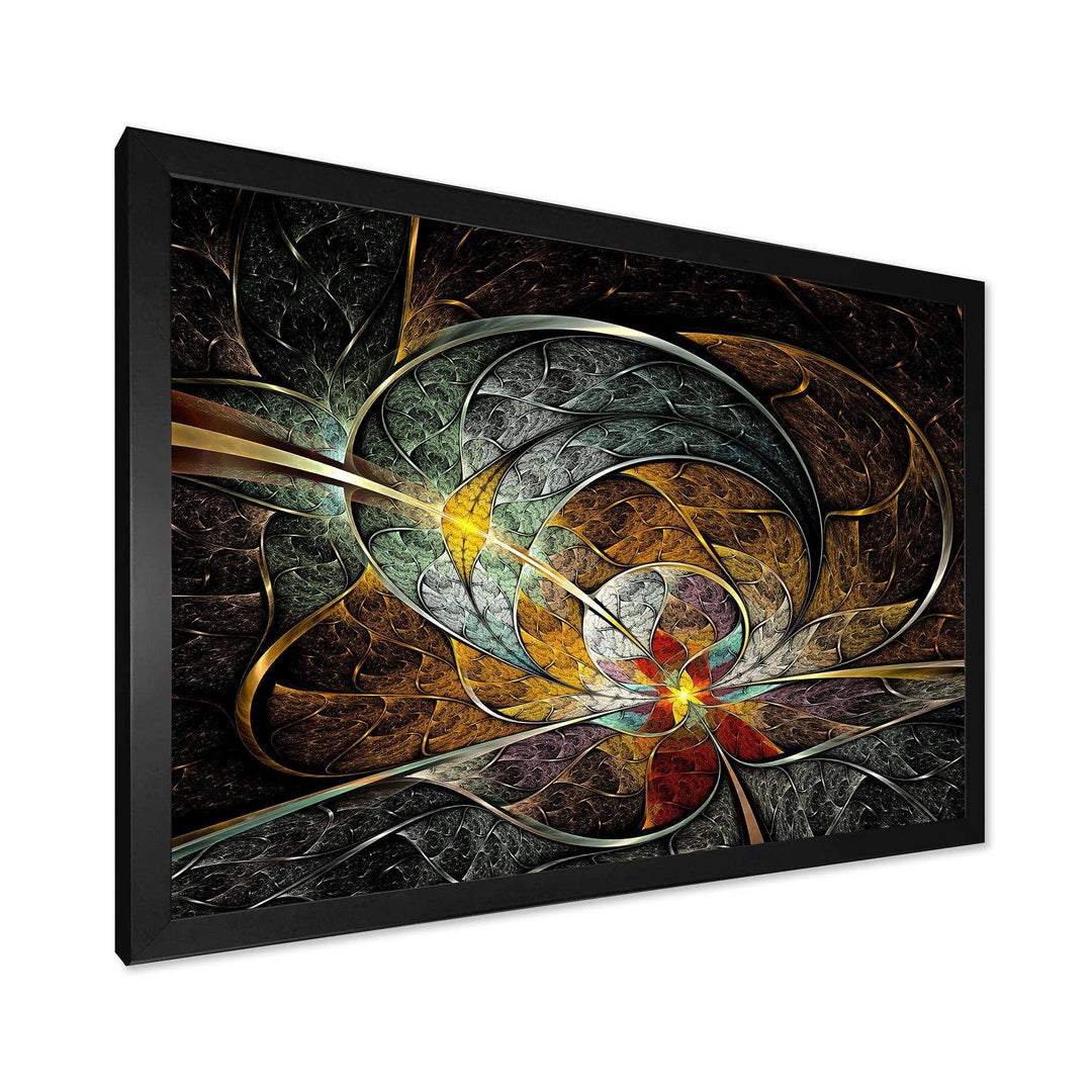 Symmetrical Yellow Digital Art Flower - Modern Wall Art Prints