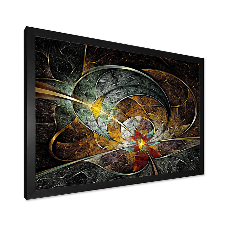 Symmetrical Yellow Digital Art Flower - Modern Wall Art Prints