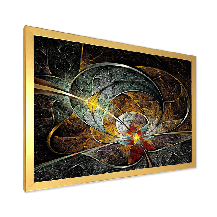 Symmetrical Yellow Digital Art Flower - Modern Wall Art Prints