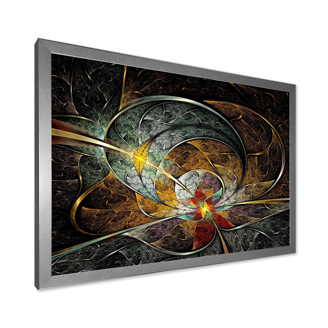 Symmetrical Yellow Digital Art Flower - Modern Wall Art Prints