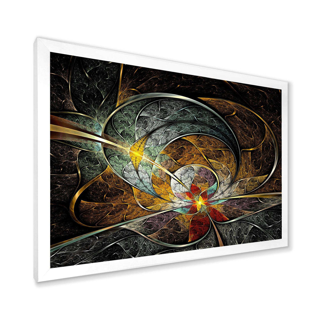 Symmetrical Yellow Digital Art Flower - Modern Wall Art Prints