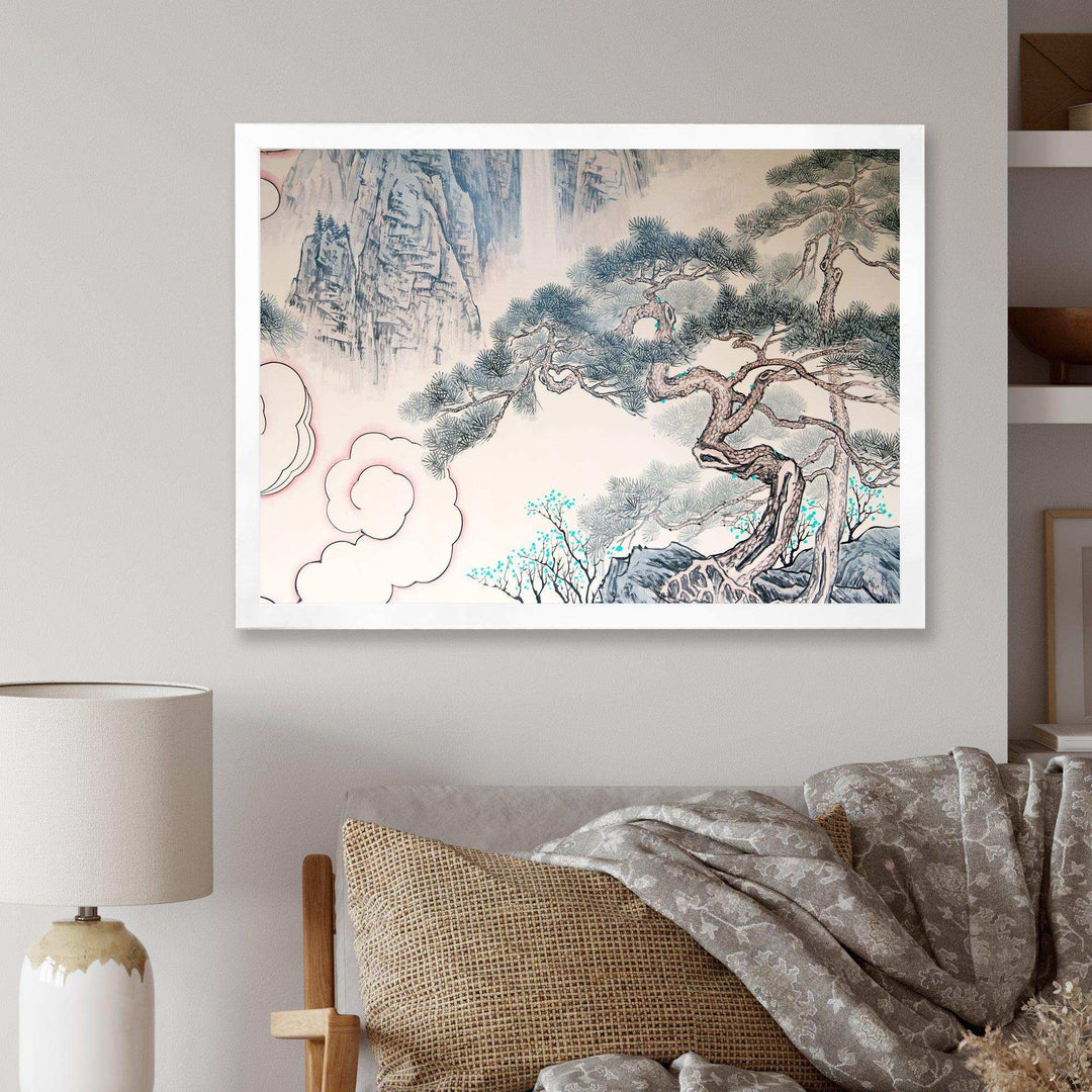 Chinese Blue Tree Art - Traditional Wall Art Prints