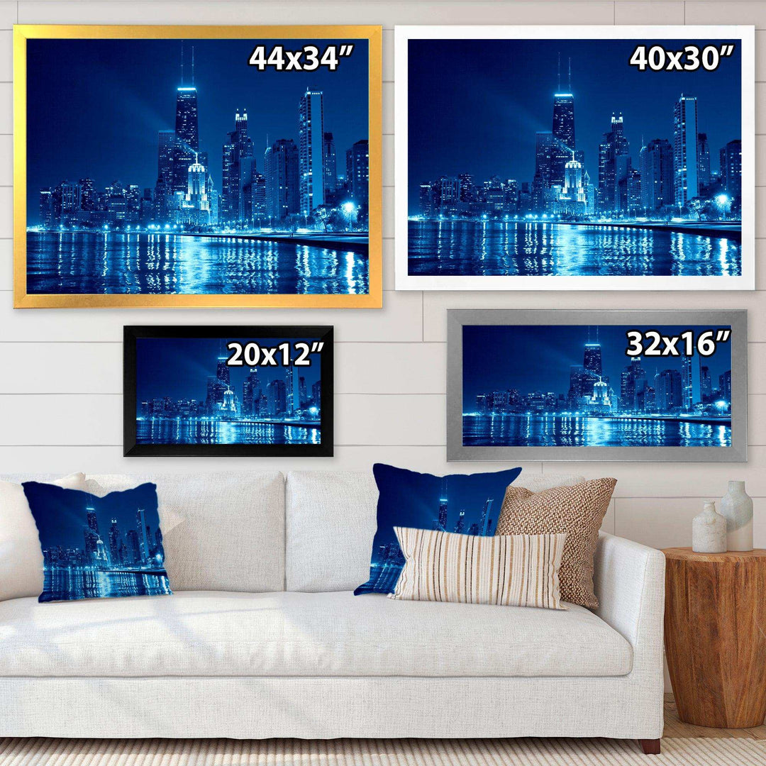 Blue Chicago Skyline Night