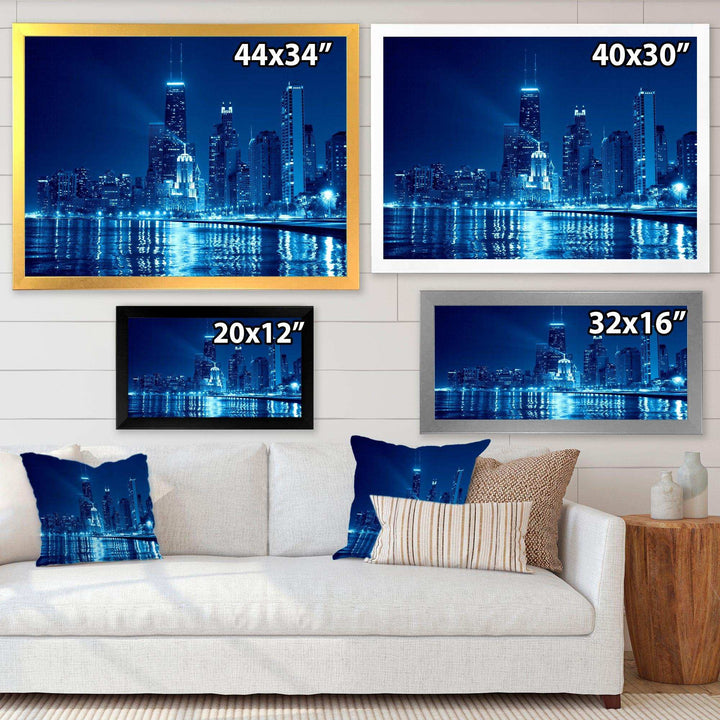 Blue Chicago Skyline Night