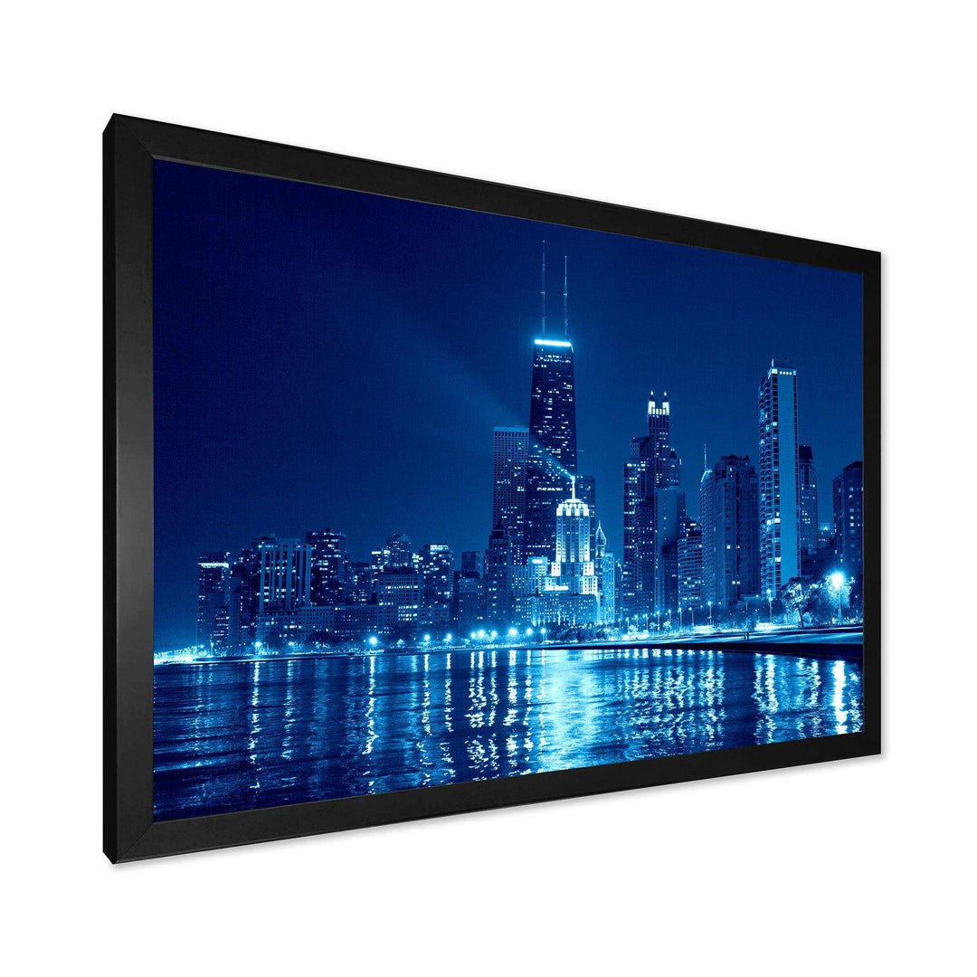 Blue Chicago Skyline Night