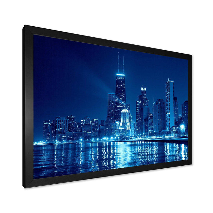 Blue Chicago Skyline Night