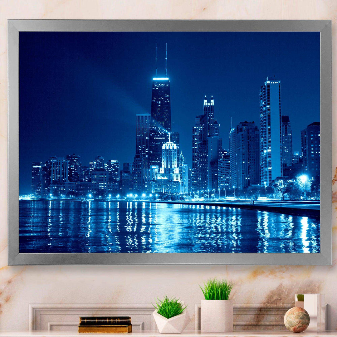 Blue Chicago Skyline Night
