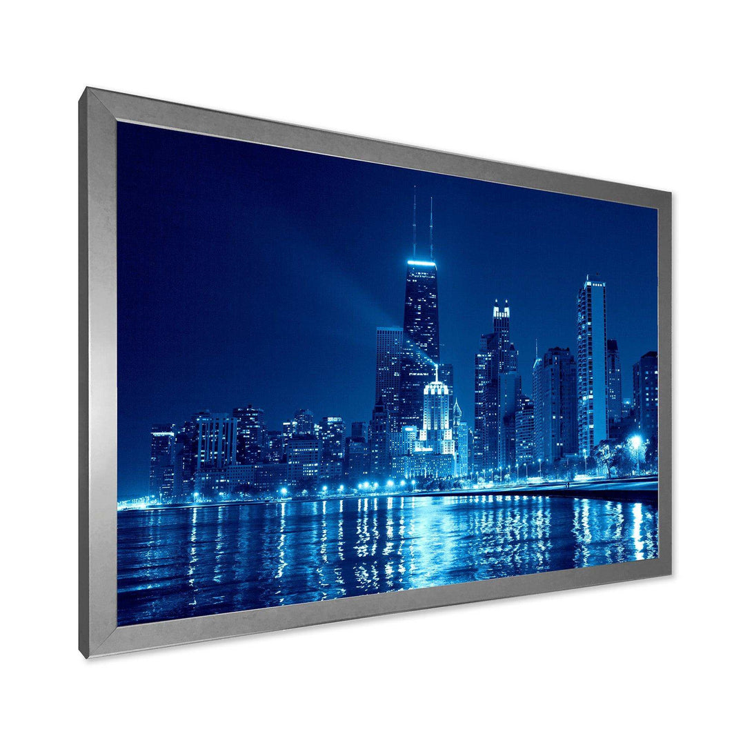 Blue Chicago Skyline Night