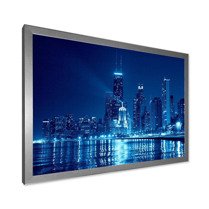 Blue Chicago Skyline Night