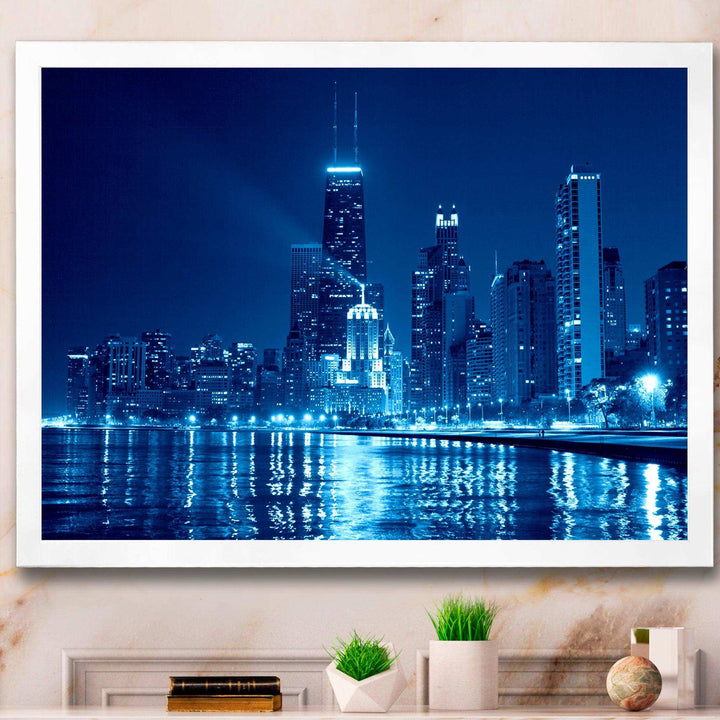 Blue Chicago Skyline Night