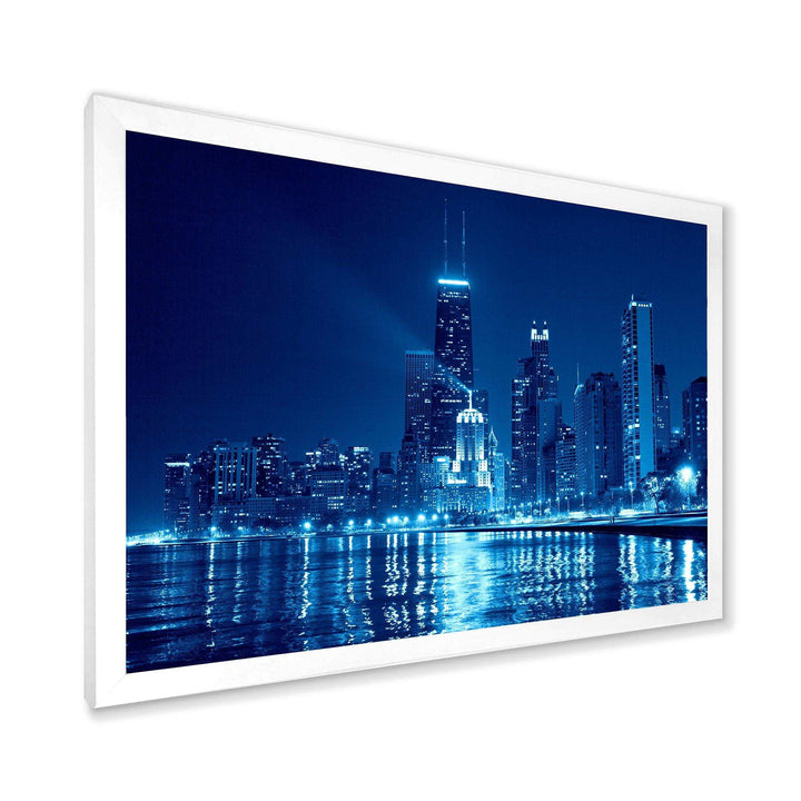 Blue Chicago Skyline Night