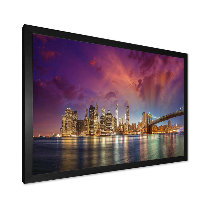 New York City Manhattan Skyline Red