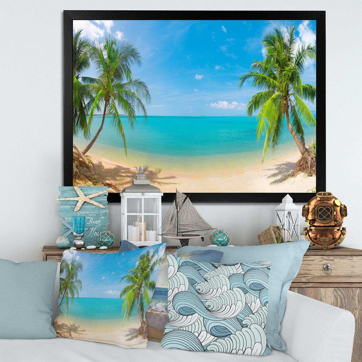 Tropical Beach with Coconut Trees