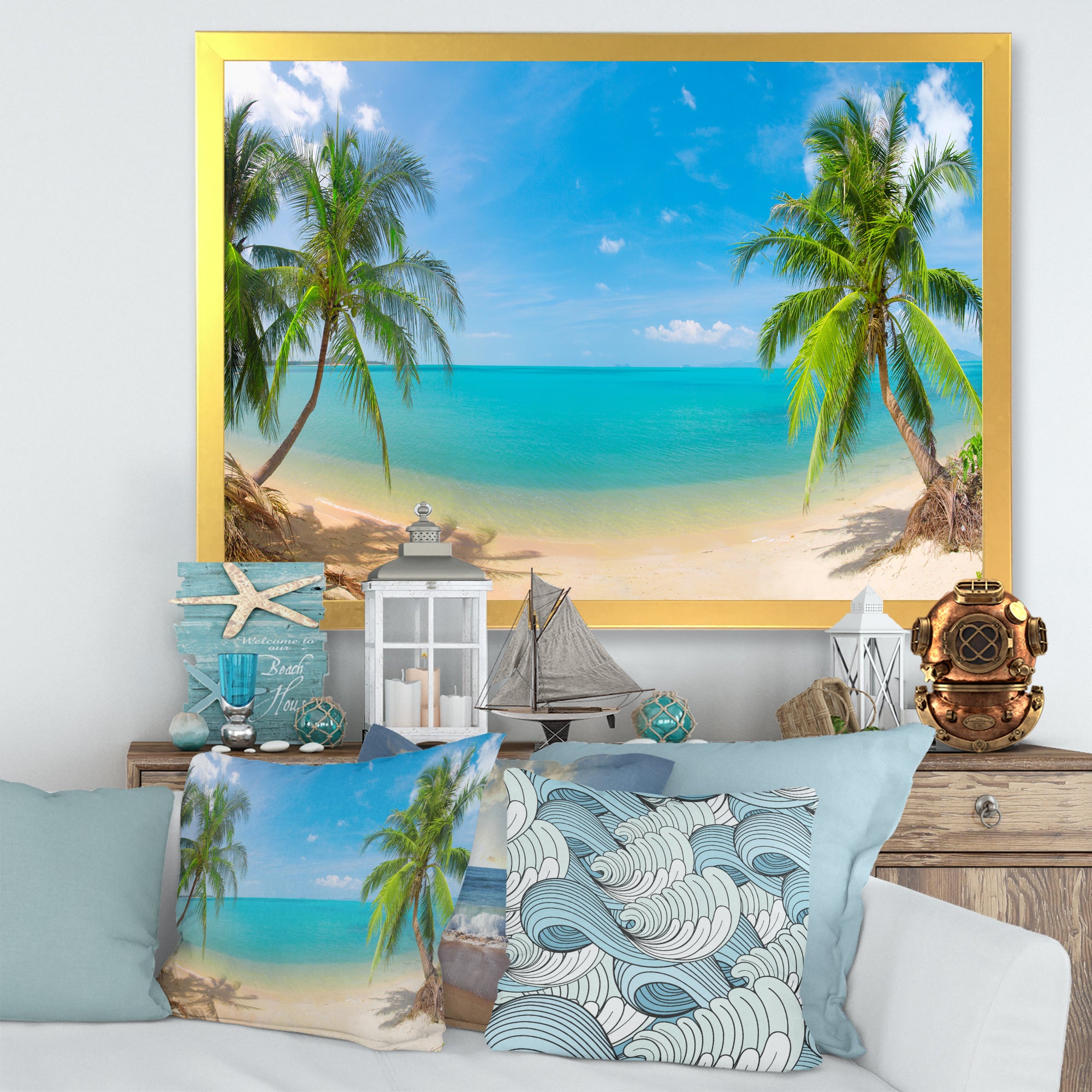 Tropical Beach with Coconut Trees