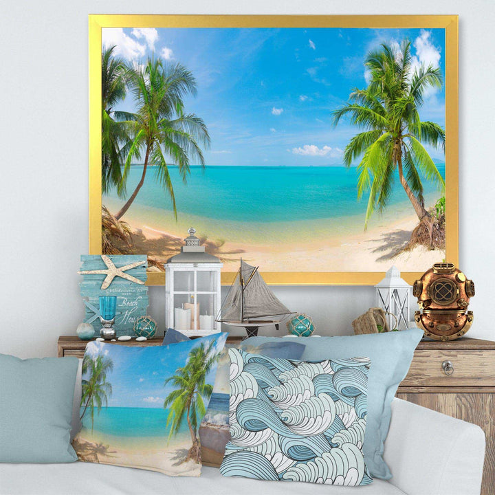 Tropical Beach with Coconut Trees