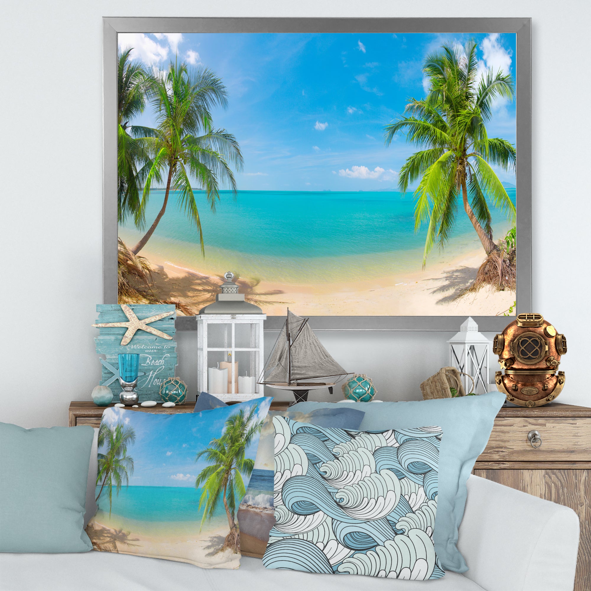 Tropical Beach with Coconut Trees