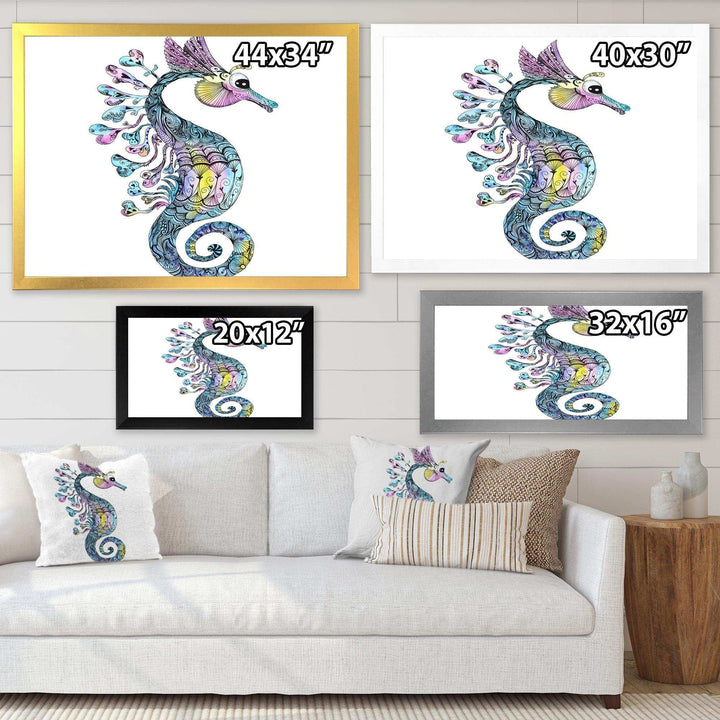 Colorful Seahorse Watercolor