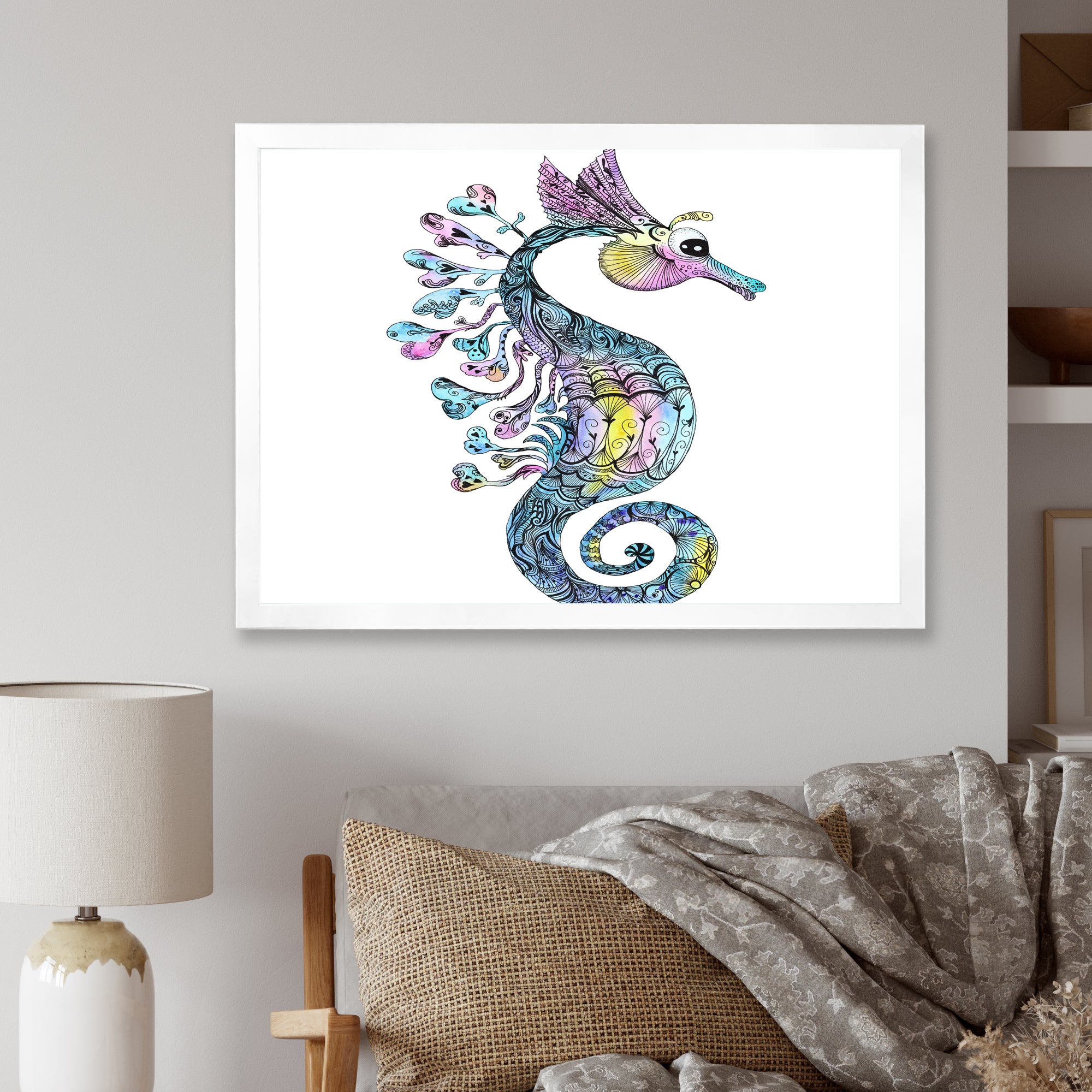 Colorful Seahorse Watercolor