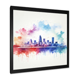 Abstract Sacramento City Skyline Framed Print Vibrant Black - 1.5"Width