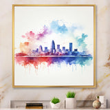 Abstract Sacramento City Skyline Framed Print Vibrant Black - 1.5"Width