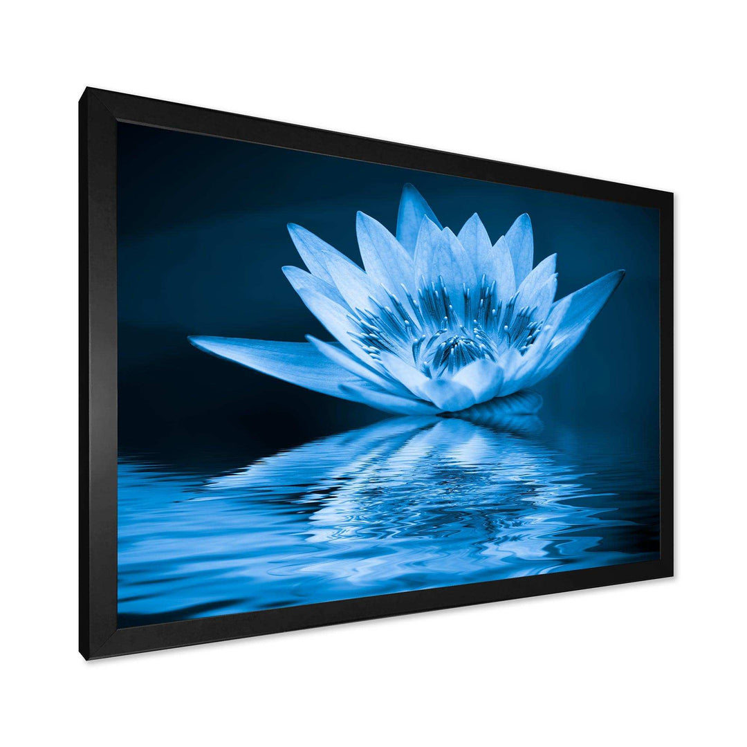 Blue Water Lily - Modern Living Room Wall Decor
