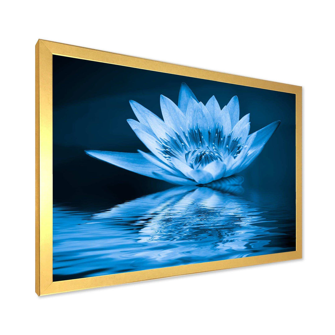 Blue Water Lily - Modern Living Room Wall Decor