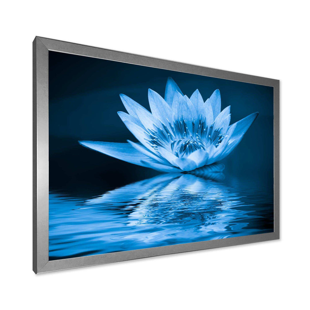 Blue Water Lily - Modern Living Room Wall Decor