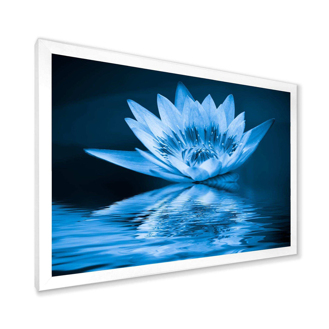 Blue Water Lily - Modern Living Room Wall Decor