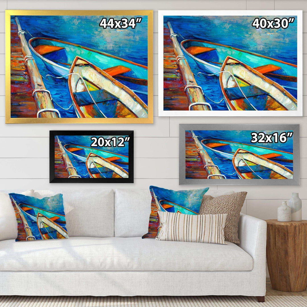 Boats and Pier in Blue Shade