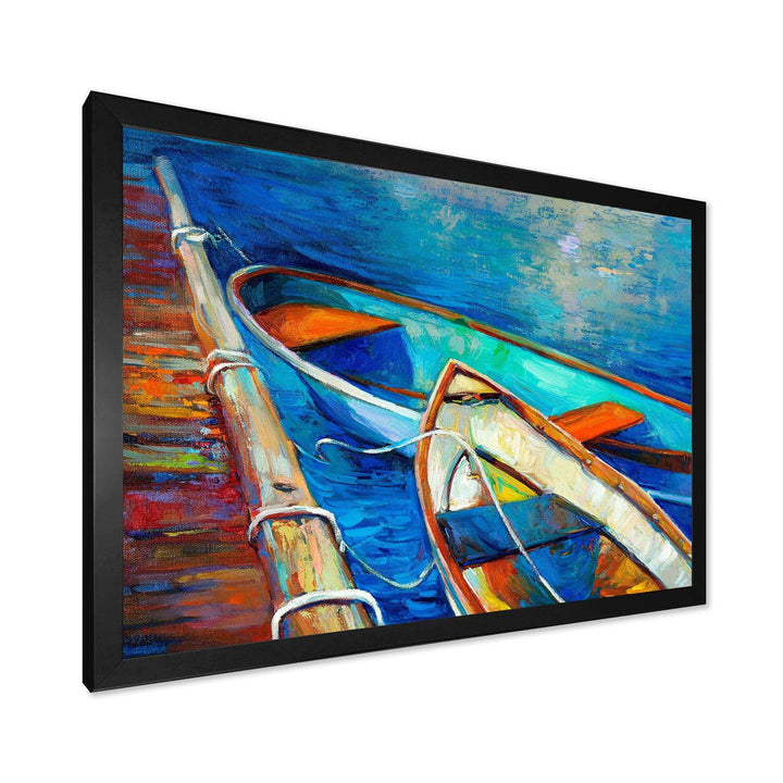 Boats and Pier in Blue Shade