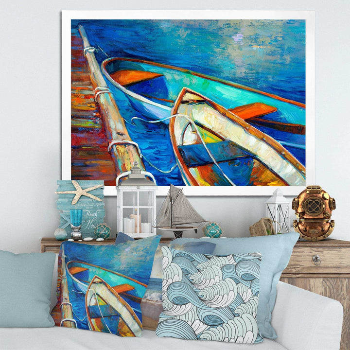 Boats and Pier in Blue Shade