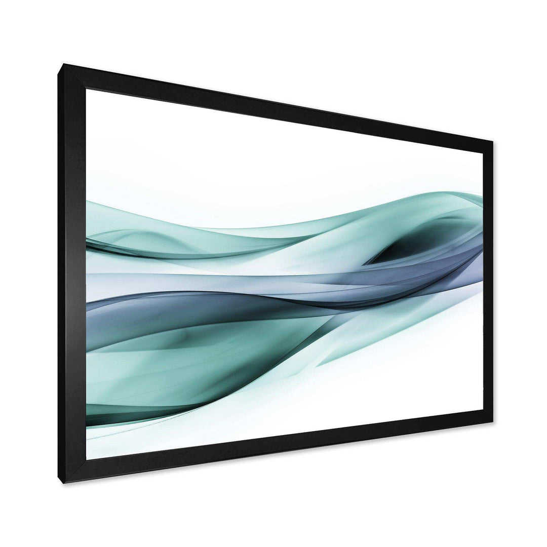 Fractal Lines Grey Blue - Modern Living Room Wall Decor