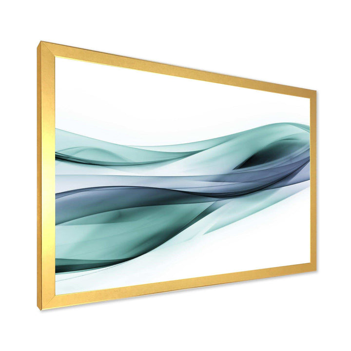 Fractal Lines Grey Blue - Modern Living Room Wall Decor