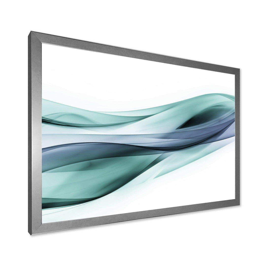 Fractal Lines Grey Blue - Modern Living Room Wall Decor