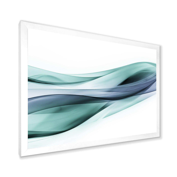 Fractal Lines Grey Blue - Modern Living Room Wall Decor