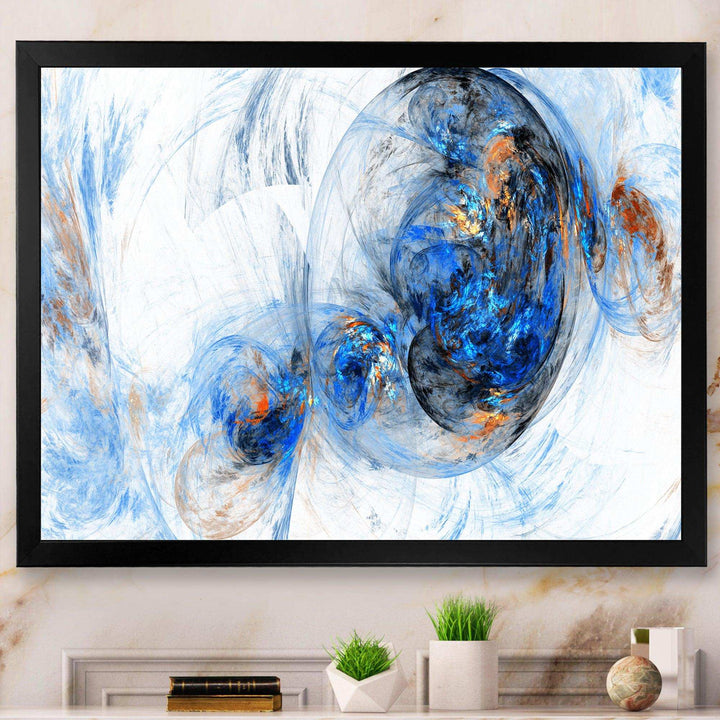 Colored Smoke Dark Blue - Modern Bedroom Wall Art