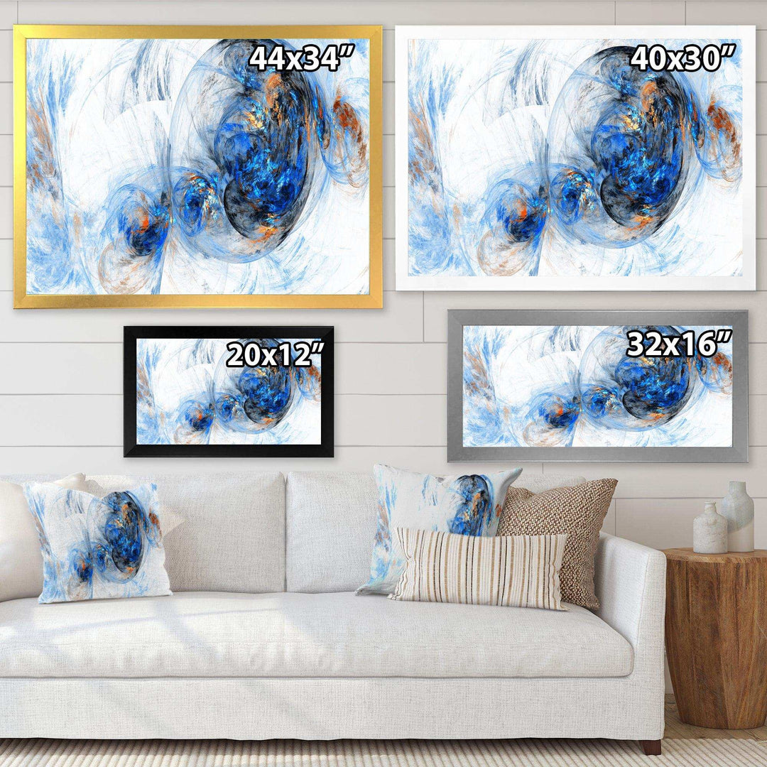 Colored Smoke Dark Blue - Modern Bedroom Wall Art