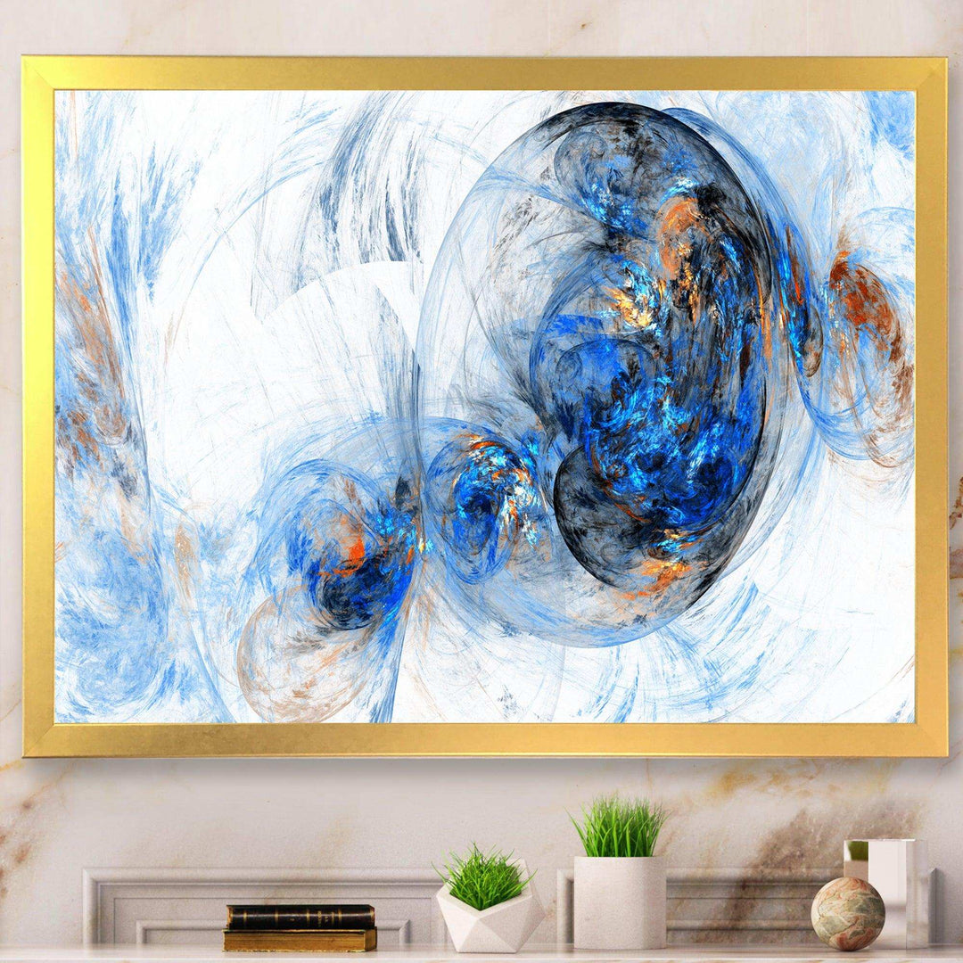 Colored Smoke Dark Blue - Modern Bedroom Wall Art