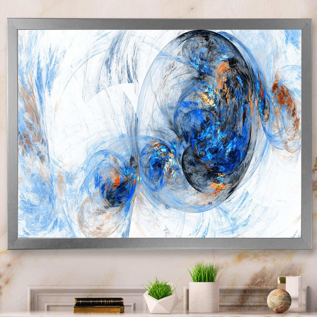 Colored Smoke Dark Blue - Modern Bedroom Wall Art