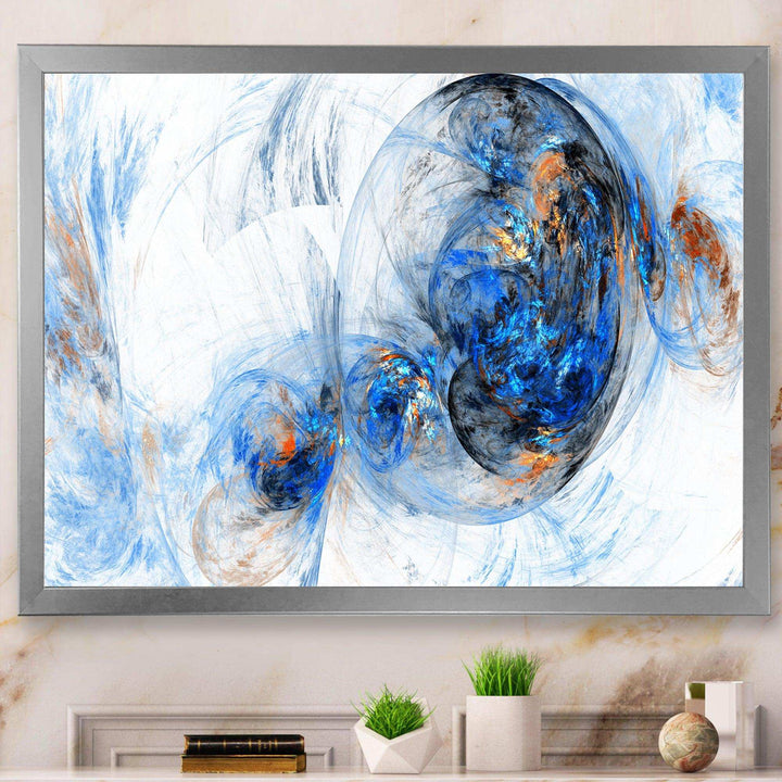 Colored Smoke Dark Blue - Modern Bedroom Wall Art