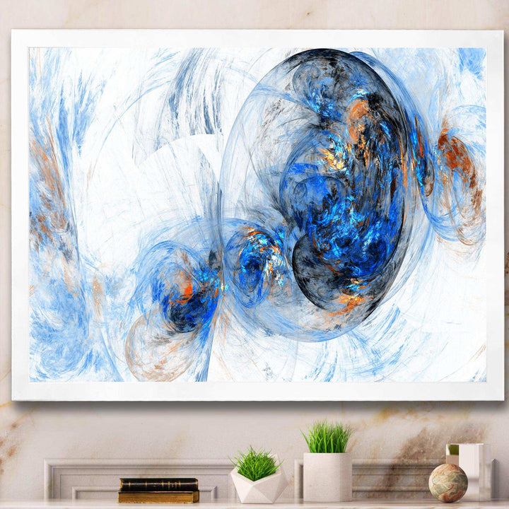 Colored Smoke Dark Blue - Modern Bedroom Wall Art