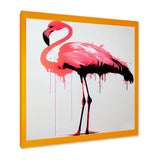 Watercolour Silhouette Of Pink And Black Flamingo II